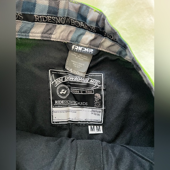 Men’s RIDE snowboard pants neon green medium snowboarding - Picture 4 of 5